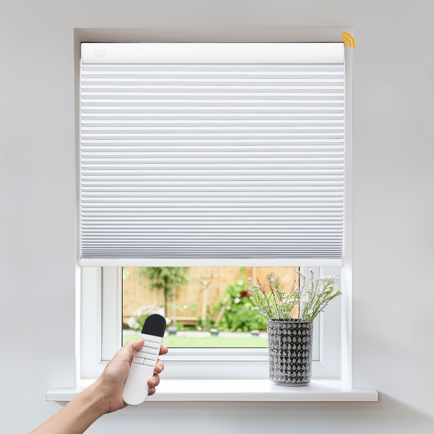 Keego No Drill Motorized Honeycomb Cellular Shades