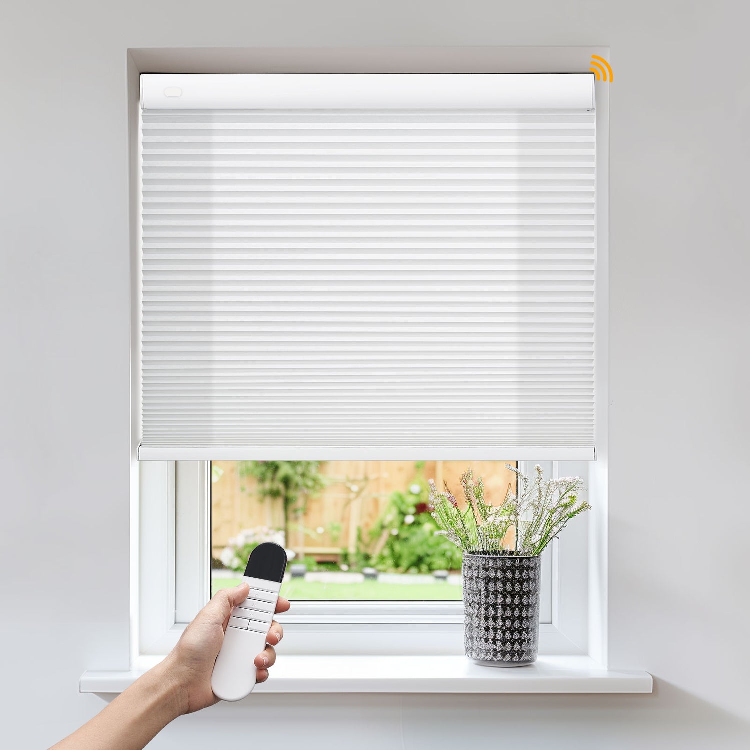 Keego No Drill Motorized Honeycomb Cellular Shades