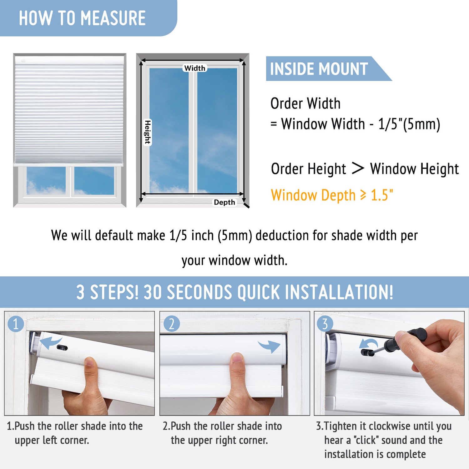 Keego No Drill Motorized Honeycomb Cellular Shades