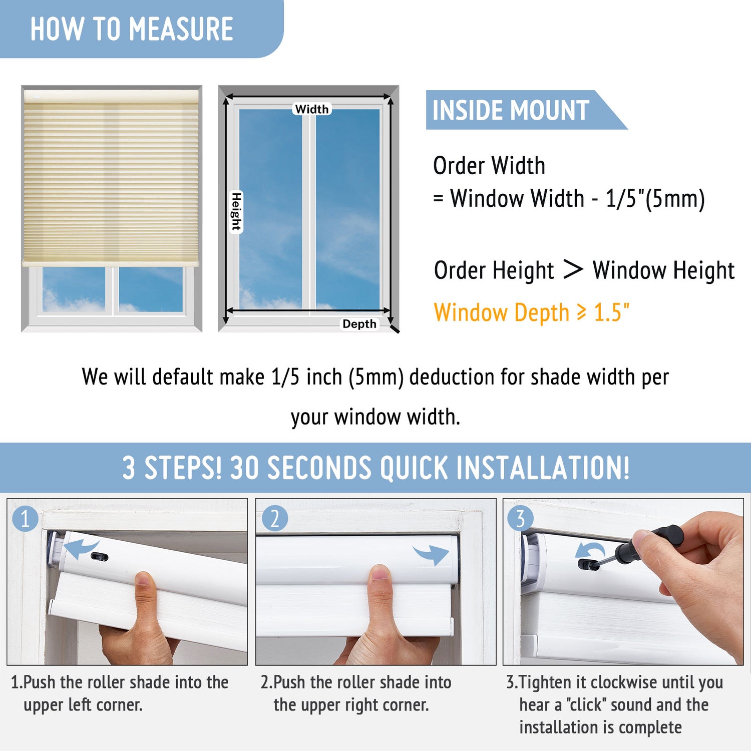 Keego No Drill Motorized Honeycomb Cellular Shades