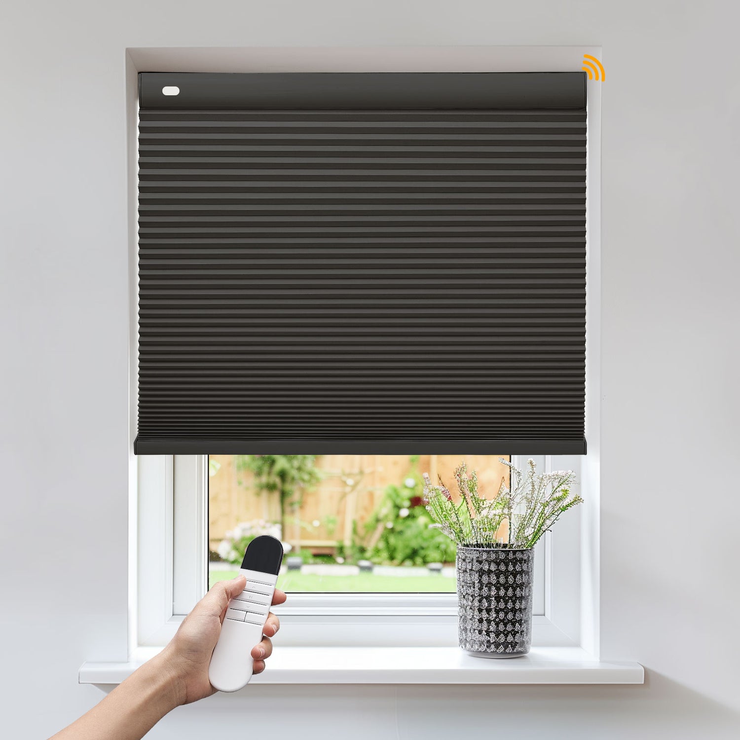 Keego No Drill Motorized Honeycomb Cellular Shades