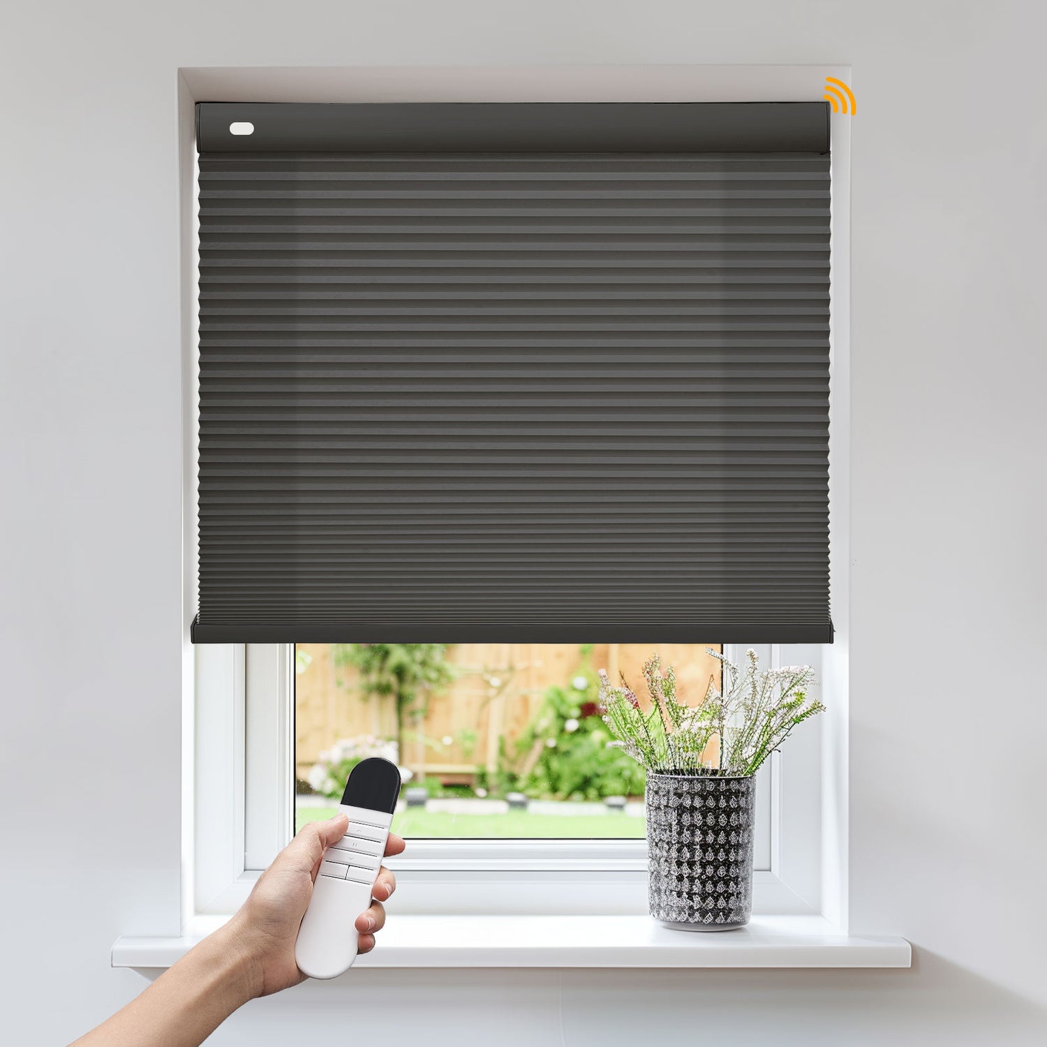 Keego No Drill Motorized Honeycomb Cellular Shades