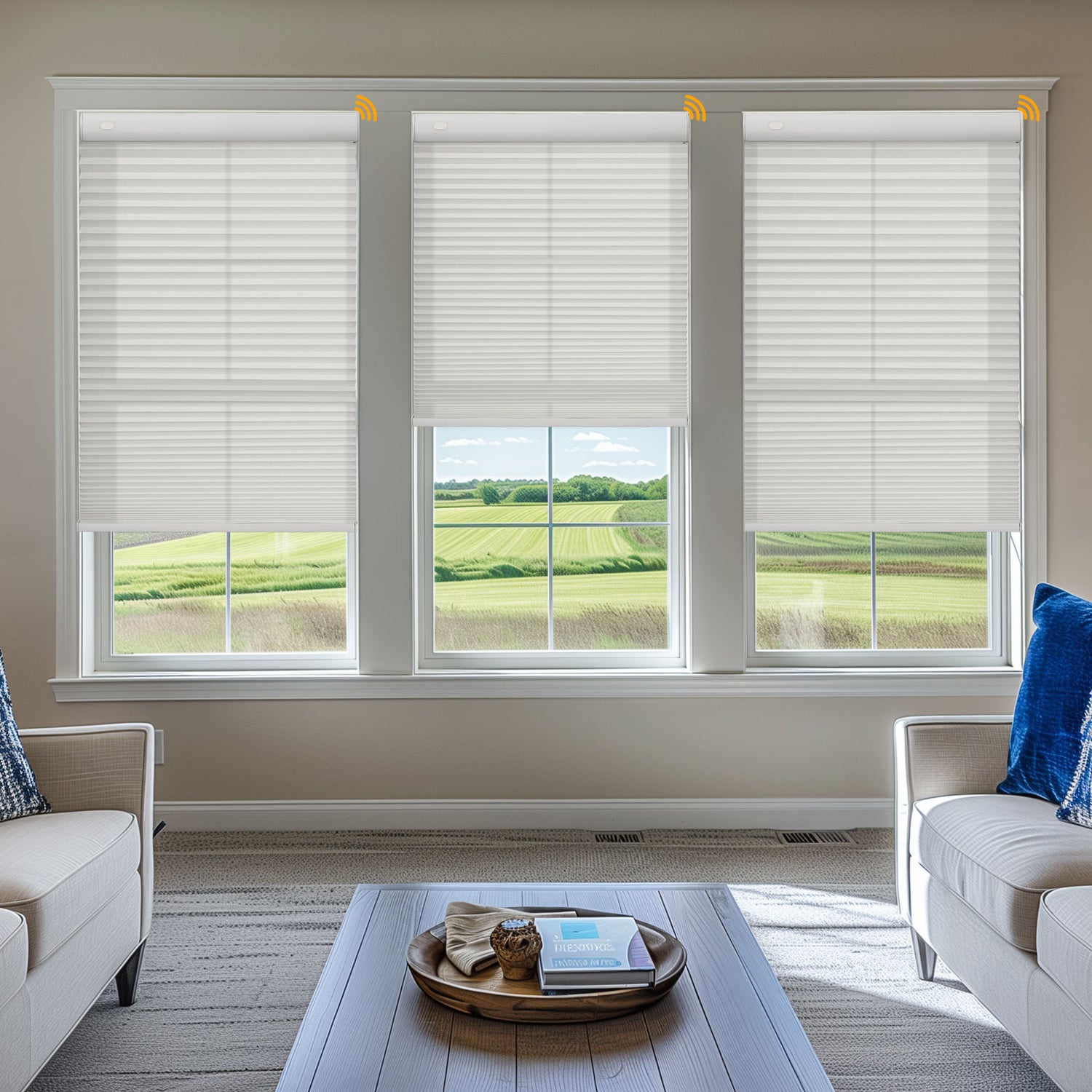 Keego No Drill Motorized Honeycomb Cellular Shades