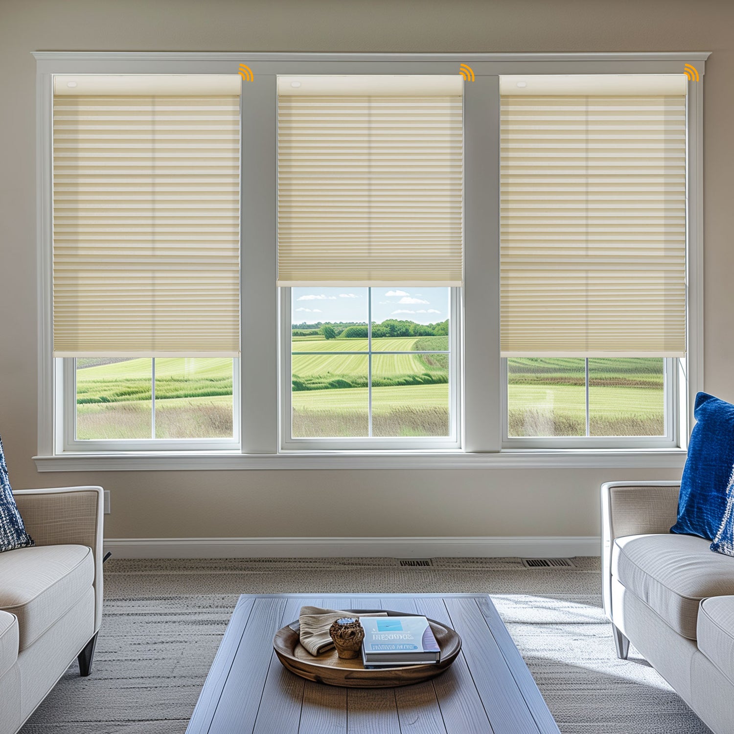 Keego No Drill Motorized Honeycomb Cellular Shades